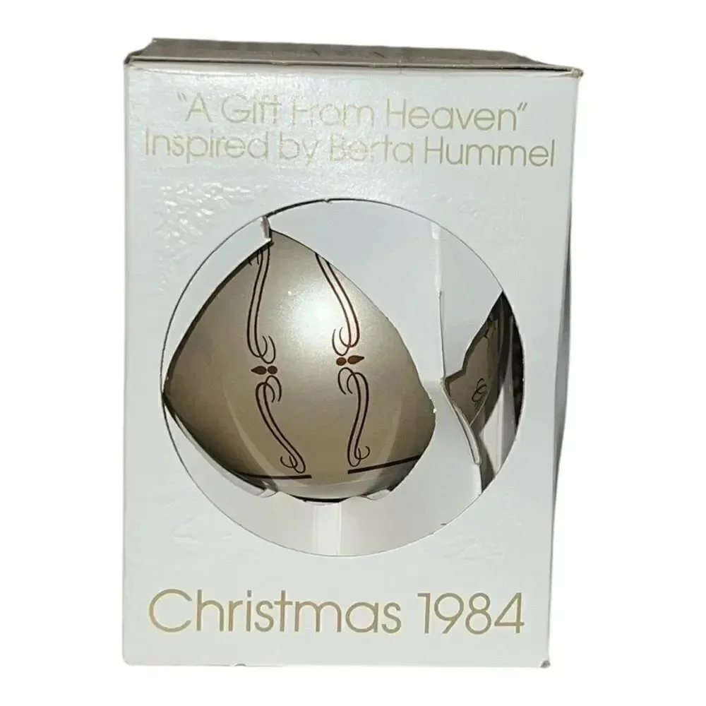 Schmid Berta HummelA Gift from Heaven 1984 Christmas Glass Ornament W Box